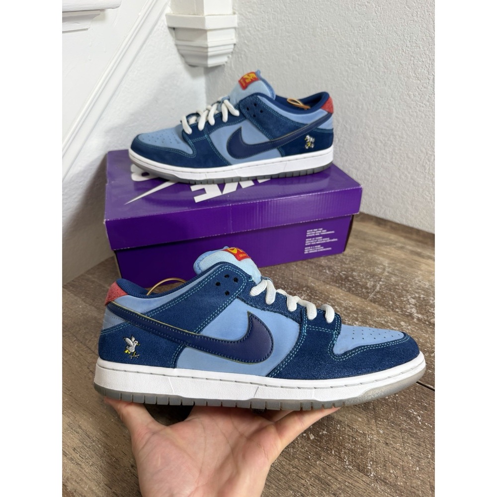 Nike Sb Dunk Low Pro Why So Sad Size 10.5 Dx5549-400 Coastal Blue Shoes